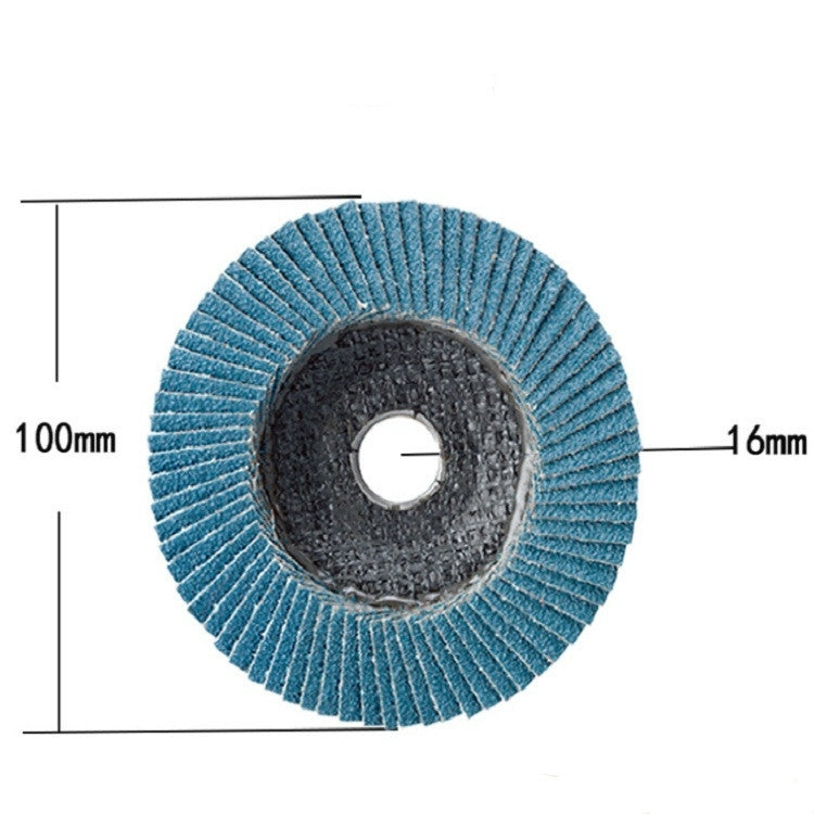 10 PCS 75 Iron Cover Blue Sand Hundred Impeller Zirconium Corundum Louver Grinding Tool, Size:100Ã—16MM