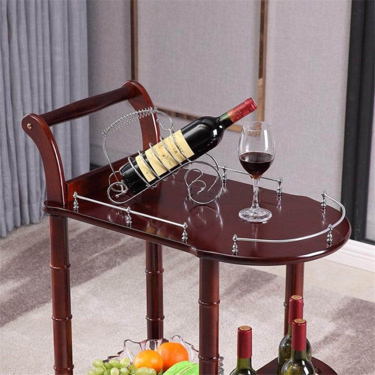 Hotel Dining Cart With Wheels Double Layer Wood Table Wine Cart Beauty Parlour Kitchen Trolleys Side Stand Hotel Furniture