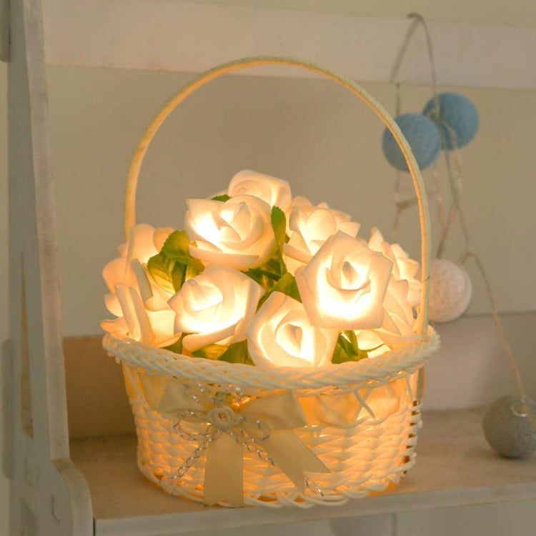 Rose Flower Battery Powered Fairy Lights Wedding Home Birthday Party Garland Decor String Lamp  White Light