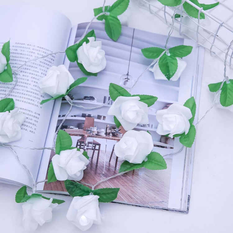 Rose Flower Battery Powered Fairy Lights Wedding Home Birthday Party Garland Decor String Lamp  White Light