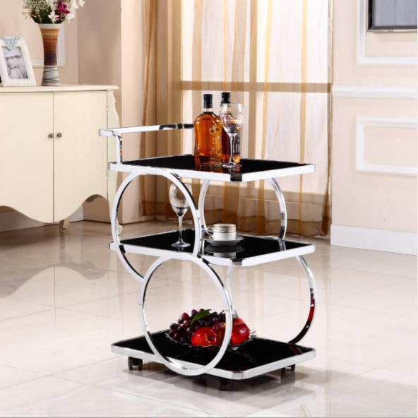 Stainless Steel Dining Car Rack Hotel Kitchen Mobile Trolleys