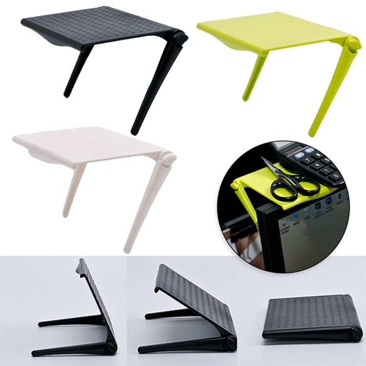 2 PCS Office Desk Storage Holder Computer Display Shelf(Black)