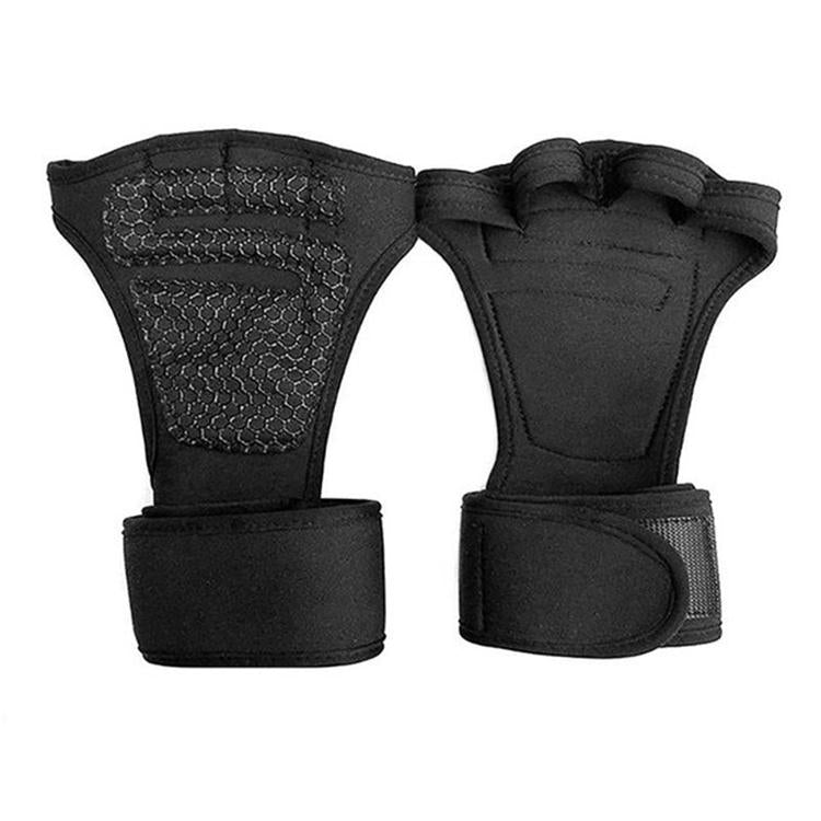 1 Pair Fitness Training Gloves Sports Wristband, Size:L(Black)