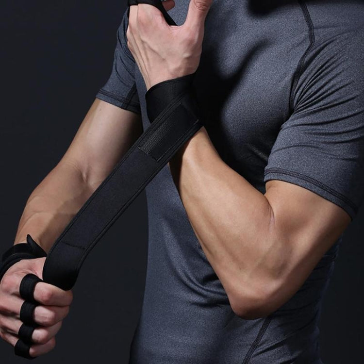 1 Pair Fitness Training Gloves Sports Wristband, Size:L(Black)