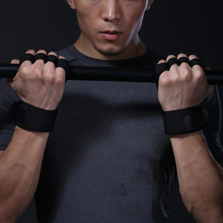 1 Pair Fitness Training Gloves Sports Wristband, Size:L(Black)