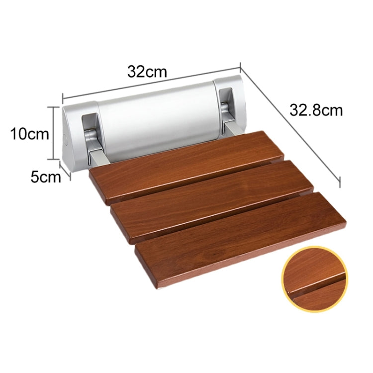 Solid Wood Shower Seat Spacing Saving Wall mounted Relaxation Folding Bath Chair Waiting Wall Chair