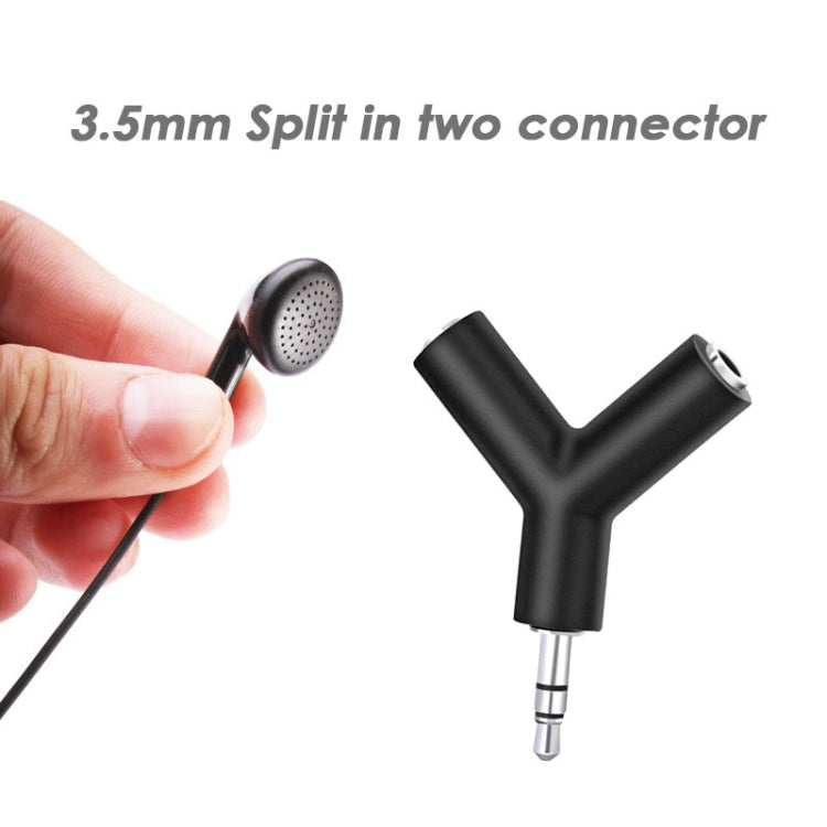 Mini Y Shaped 3.5mm Male to Double 3.5mm Female Jack Audio Headset Adapter Connector Keychain