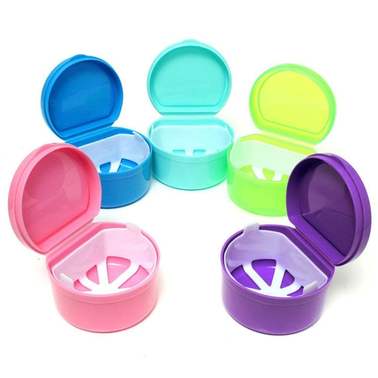 3 PCS Portable Partial Denture Storage Box Teeth Care Case Dental Tray Box(Blue)
