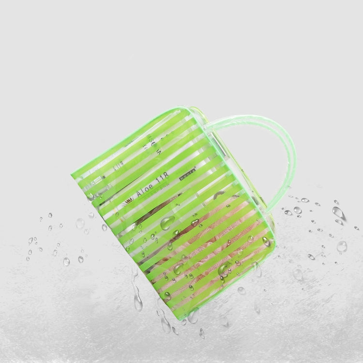 PVC Transparent Stripe Personal Toiletries Organizer Bath Bag