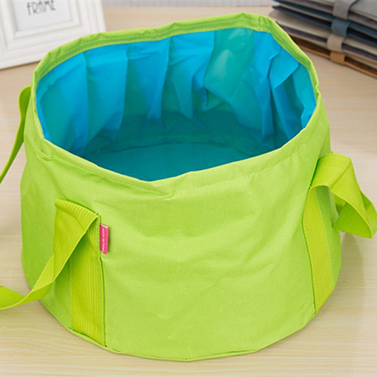Portable Outdoor 600D Oxford Cloth Fishing Water Basin Travel Camping Washbasin Bucket Sink Bag, Color:Green