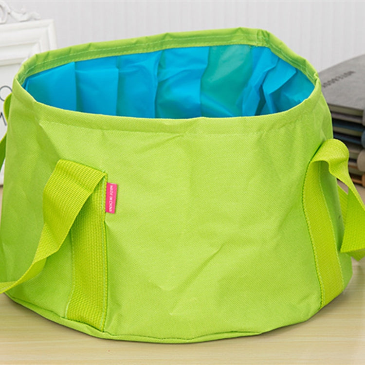 Portable Outdoor 600D Oxford Cloth Fishing Water Basin Travel Camping Washbasin Bucket Sink Bag, Color:Green