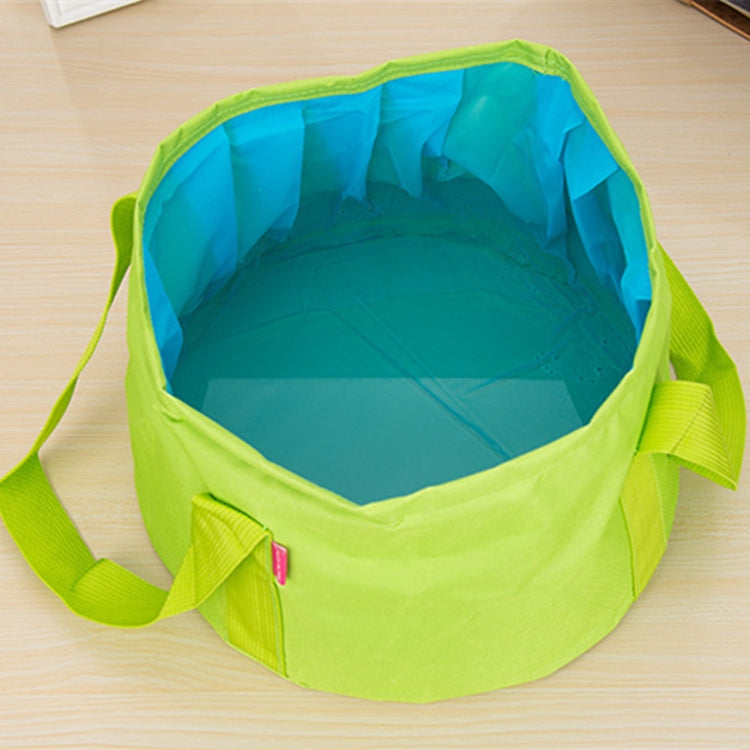 Portable Outdoor 600D Oxford Cloth Fishing Water Basin Travel Camping Washbasin Bucket Sink Bag, Color:Green