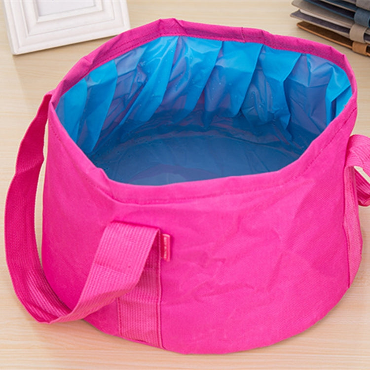 Portable Outdoor 600D Oxford Cloth Fishing Water Basin Travel Camping Washbasin Bucket Sink Bag, Color:Pink