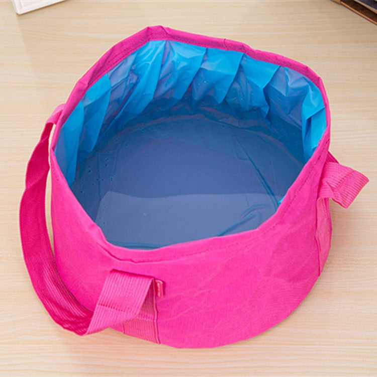 Portable Outdoor 600D Oxford Cloth Fishing Water Basin Travel Camping Washbasin Bucket Sink Bag, Color:Pink