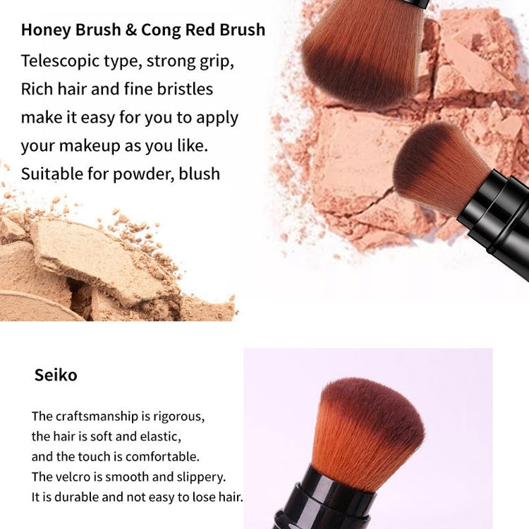 Retractable Foundation Makeup Powder Blush Beauty Brushes Travel Cosmetic