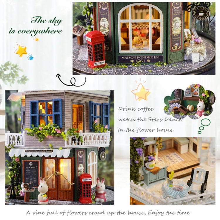 Rotatable Music Box Miniature Wooden House Kits DIY Toy Accessories Crafts