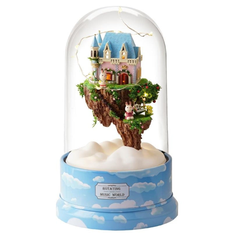 Rotatable Music Box Miniature Wooden House Kits DIY Toy Accessories Crafts
