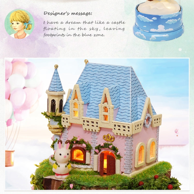 Rotatable Music Box Miniature Wooden House Kits DIY Toy Accessories Crafts