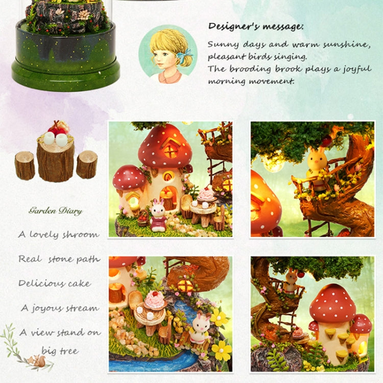 Rotatable Music Box Miniature Wooden House Kits DIY Toy Accessories Crafts