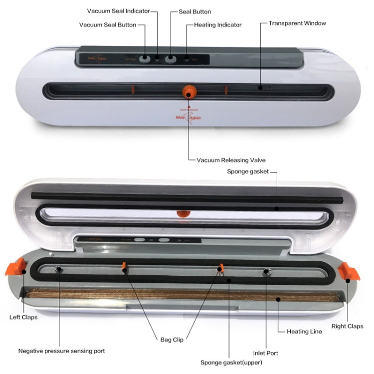 Home Kitchen Electric Vacuum Sealer Packaging Machine Including 10 Food Saver Bags