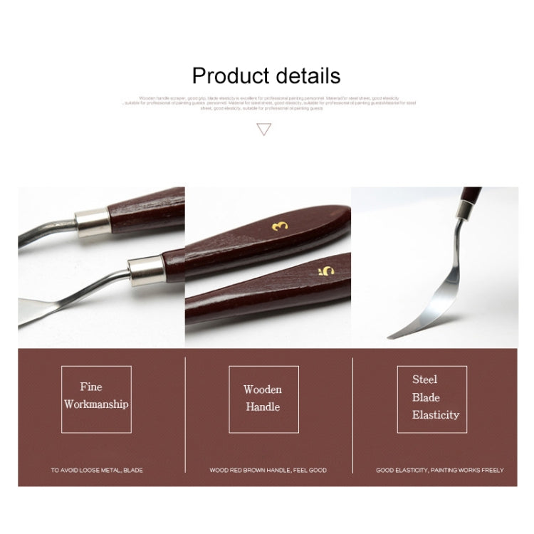 5 in 1 Stainless Steel Palette Scraper Set Artist Oil Painting Spatula Knives Knife Blade
