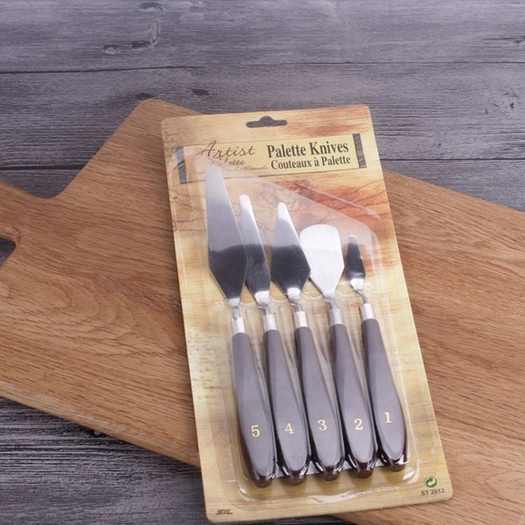5 in 1 Stainless Steel Palette Scraper Set Artist Oil Painting Spatula Knives Knife Blade