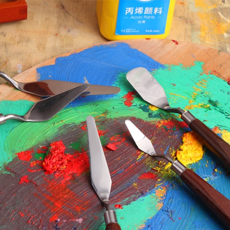 5 in 1 Stainless Steel Palette Scraper Set Artist Oil Painting Spatula Knives Knife Blade