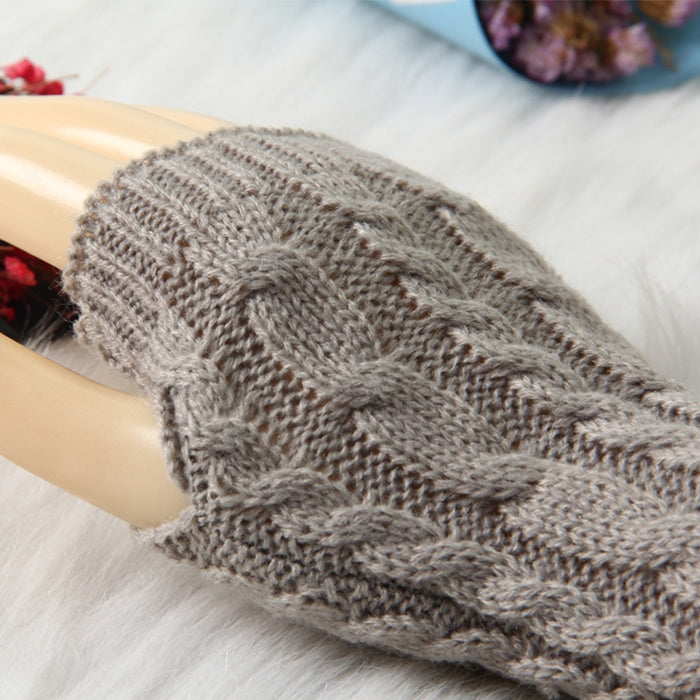 Women Sleeve Twist Arm Knitted Short Arm Warm Fingerless High The Cuff Gloves Keep Winter Elastic Solid Wool Warmers Arm, 1 Pair