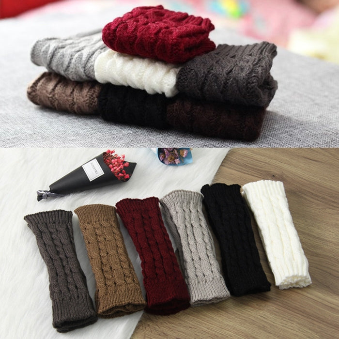 Women Sleeve Twist Arm Knitted Short Arm Warm Fingerless High The Cuff Gloves Keep Winter Elastic Solid Wool Warmers Arm, 1 Pair