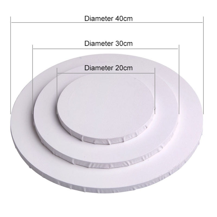2 PCS White Panel Round Canvas Board Wooden Painting Frame, Size: 40cm