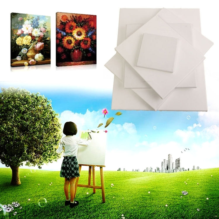 5 PCS Oil Acrylic Paint White Blank Square Artist Canvas Wooden Board Frame, 25x30cm