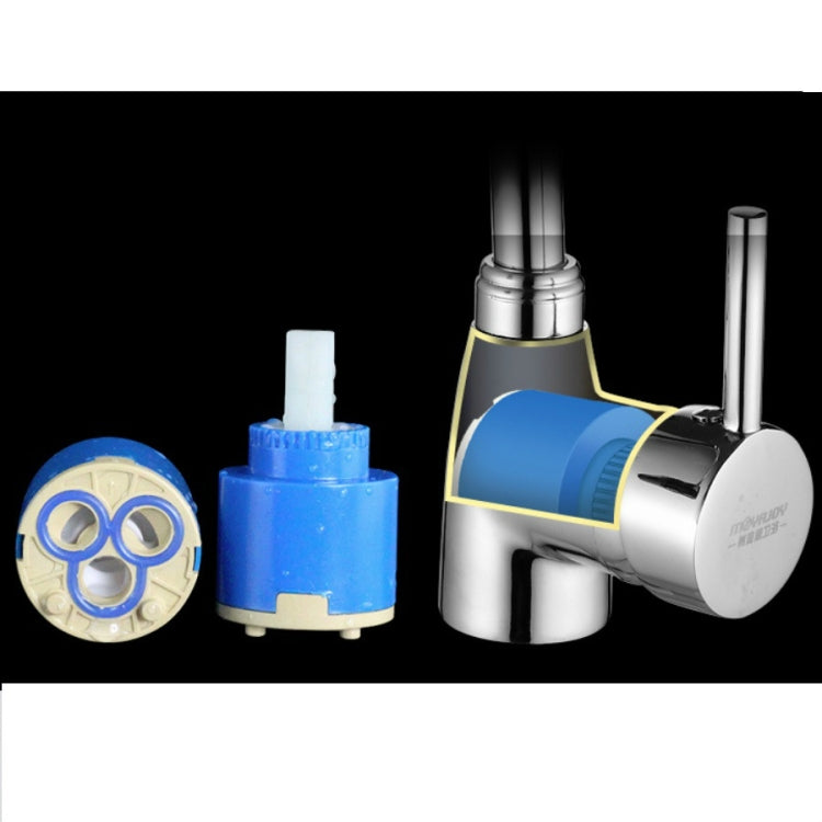 Kitchen Faucet Anti-splash Head Wash Basin Sink Universal Rotatable Faucet Full Copper Joint, Style:Hot & Cold Water