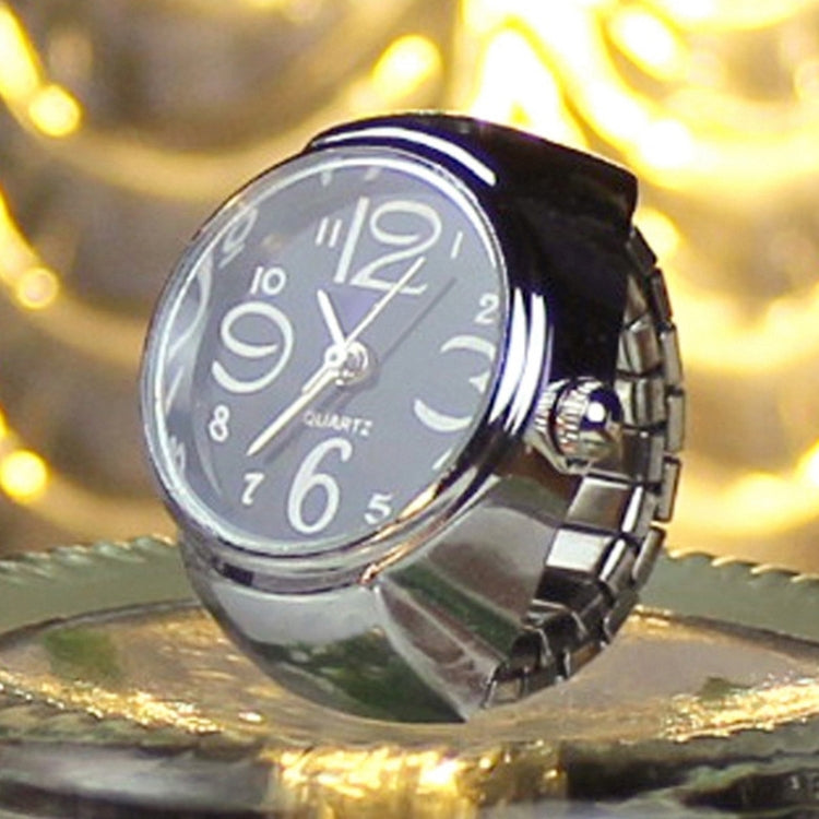 2PCS L04 Dial Quartz Analog Watch Creative Steel Cool Elastic Quartz Finger Ring Watch for Men / Women