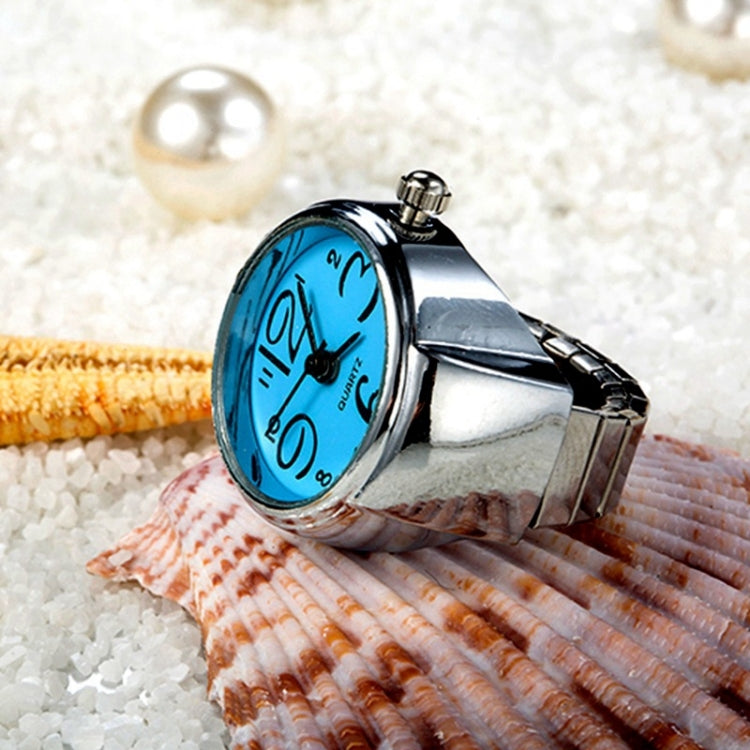 2PCS L04 Dial Quartz Analog Watch Creative Steel Cool Elastic Quartz Finger Ring Watch for Men / Women