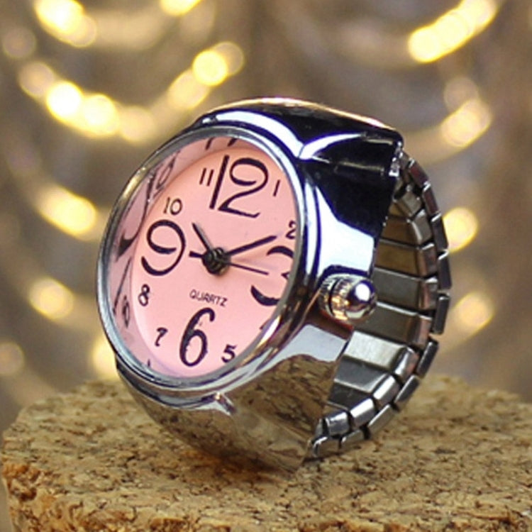 2PCS L04 Dial Quartz Analog Watch Creative Steel Cool Elastic Quartz Finger Ring Watch for Men / Women