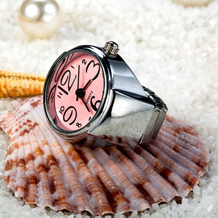 2PCS L04 Dial Quartz Analog Watch Creative Steel Cool Elastic Quartz Finger Ring Watch for Men / Women