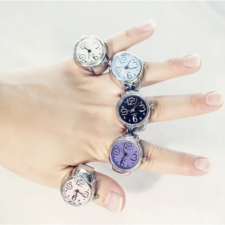 2PCS L04 Dial Quartz Analog Watch Creative Steel Cool Elastic Quartz Finger Ring Watch for Men / Women