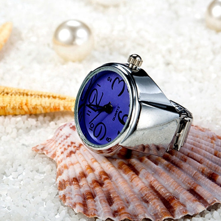 2PCS L04 Dial Quartz Analog Watch Creative Steel Cool Elastic Quartz Finger Ring Watch for Men / Women