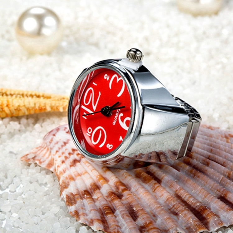 2PCS L04 Dial Quartz Analog Watch Creative Steel Cool Elastic Quartz Finger Ring Watch for Men / Women