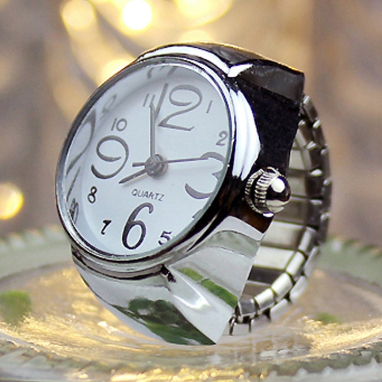 2PCS L04 Dial Quartz Analog Watch Creative Steel Cool Elastic Quartz Finger Ring Watch for Men / Women