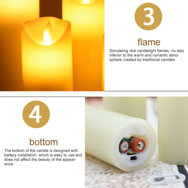 5 in 1 Remote Control Yellow Light LED Candle Lamp Halloween Christmas Wedding Decorative Light