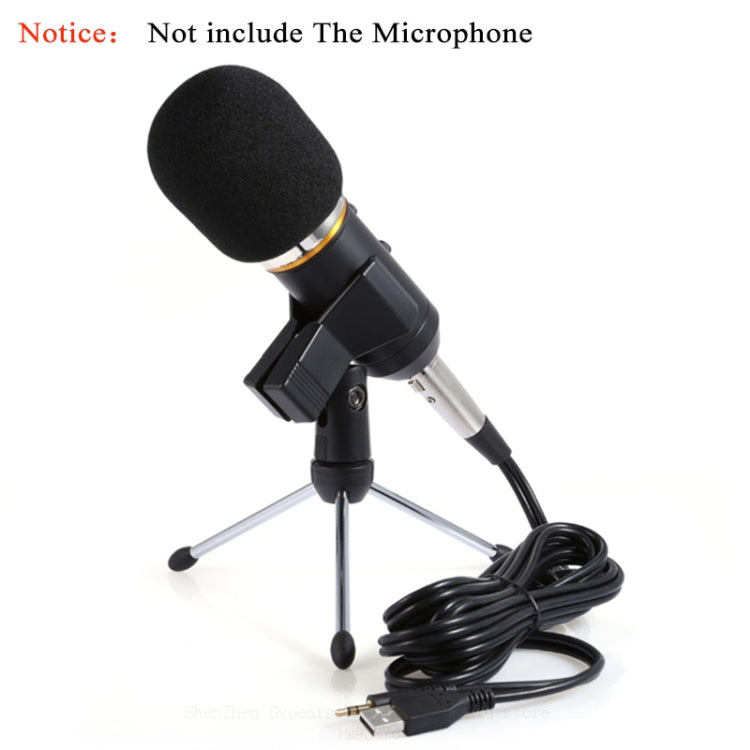 Microphone Stand Adjustable Microphone Stand Foldable Mic Clamp Clip Holder Stand Metal Tripod(Black)