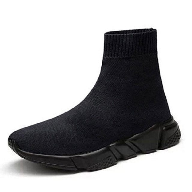 Knit Upper Breathable Sport Sock Boots Chunky Sneakers High Top Running Shoes for Men /  Women, Shoe Size:35