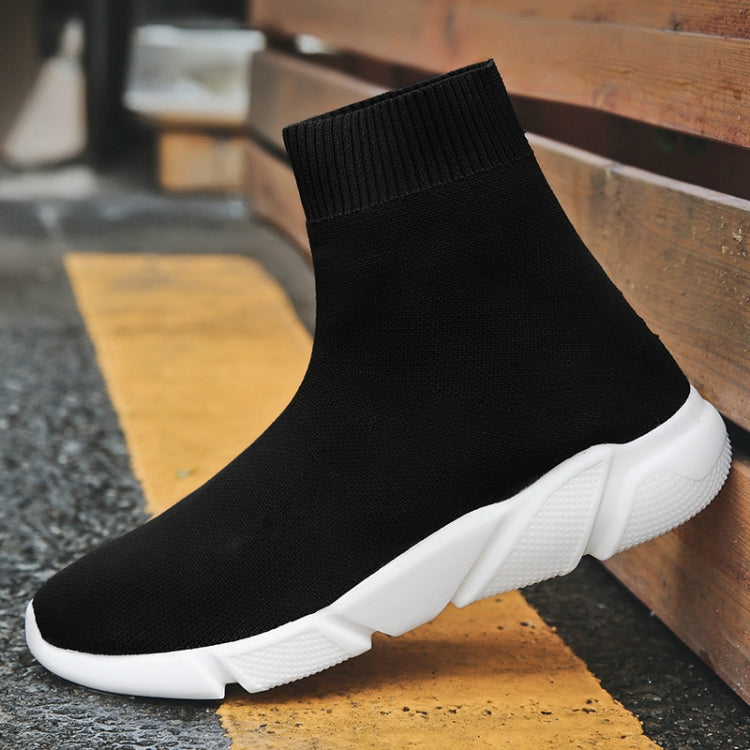 Knit Upper Breathable Sport Sock Boots Chunky Sneakers High Top Running Shoes for Men /  Women, Shoe Size:43