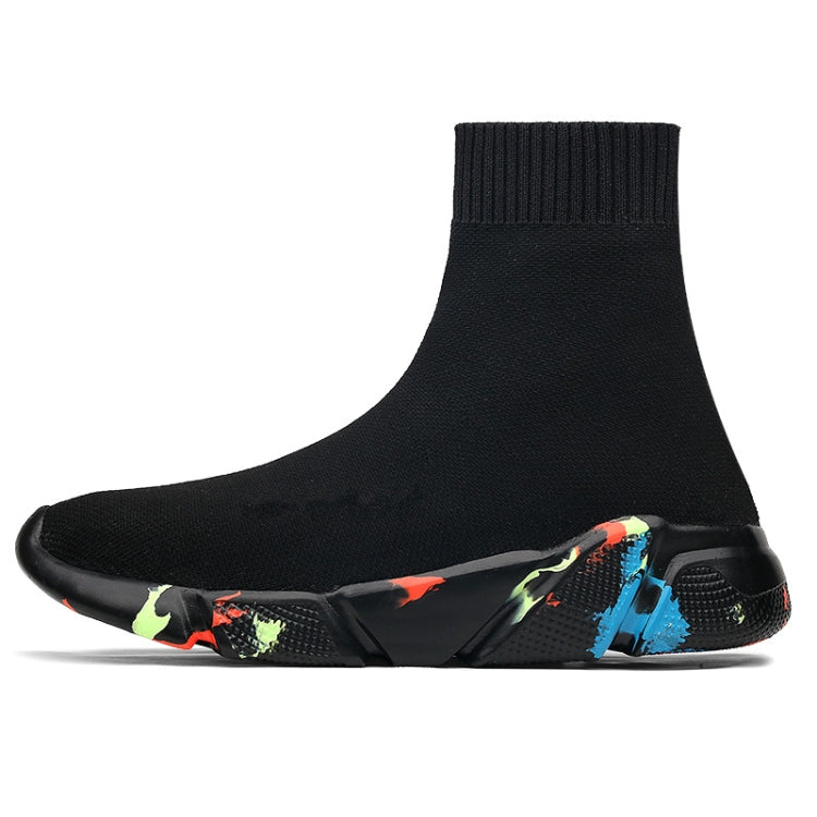 Knit Upper Breathable Sport Sock Boots Chunky Sneakers High Top Running Shoes for Men /  Women, Shoe Size:44