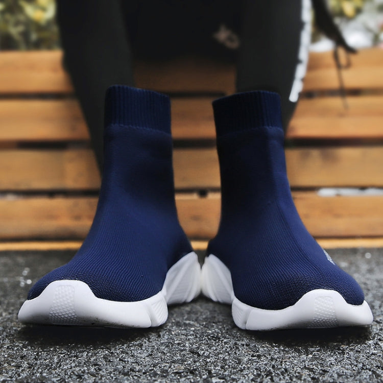 Knit Upper Breathable Sport Sock Boots Chunky Sneakers High Top Running Shoes for Men /  Women, Shoe Size:47