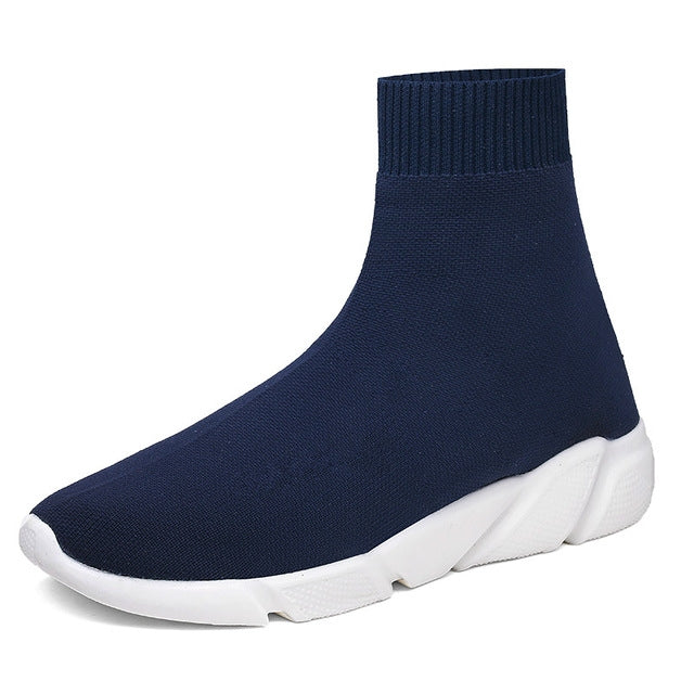 Knit Upper Breathable Sport Sock Boots Chunky Sneakers High Top Running Shoes for Men /  Women, Shoe Size:47