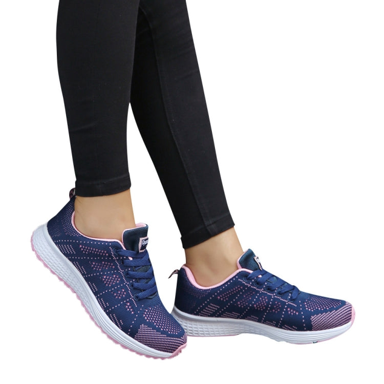 Mesh Breathable Flat Sneakers Running Shoes Casual Shoes for Women, Size:36