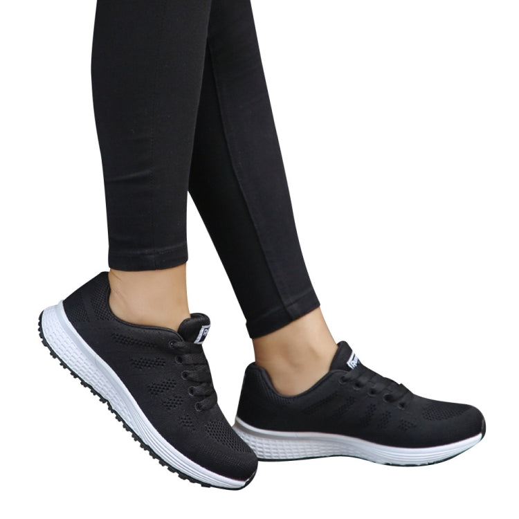 Mesh Breathable Flat Sneakers Running Shoes Casual Shoes for Women, Size:37