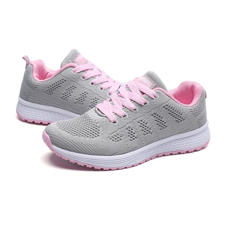 Mesh Breathable Flat Sneakers Running Shoes Casual Shoes for Women, Size:37